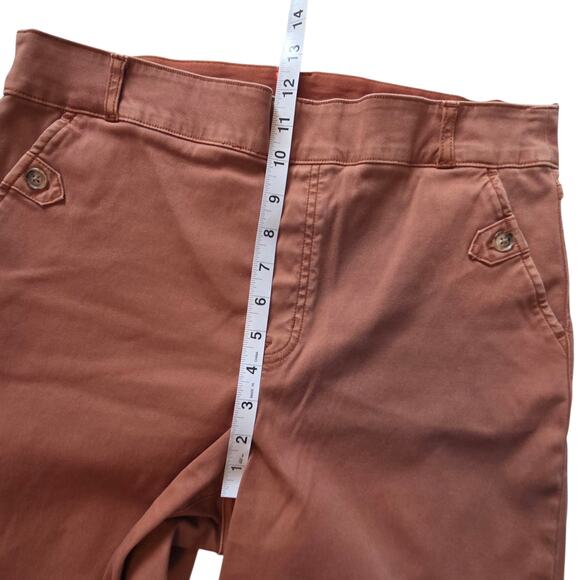 SPANX Pants Stretch Twill size XL - Approximately sz 12 Cropped, wide leg Rust - Picture 8 of 11